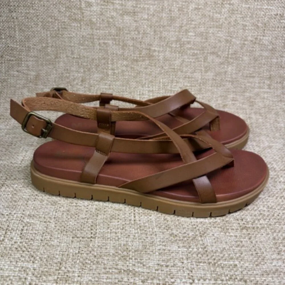 MIA Limited Edition "Zurie Slingback" Sandal. Cognac/Brown Faux-Leather Size 8.5 - Picture 3 of 5